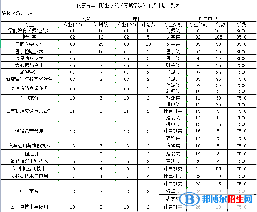2023年內(nèi)蒙古豐州職業(yè)學(xué)院單招專業(yè)有哪些？