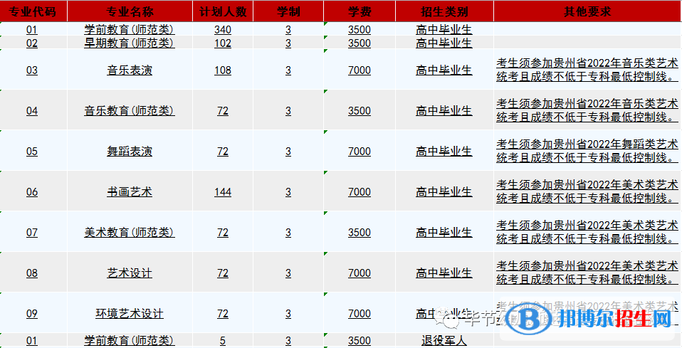 畢節(jié)幼兒師范高等?？茖W(xué)校2022分類考試招生專業(yè)有哪些？