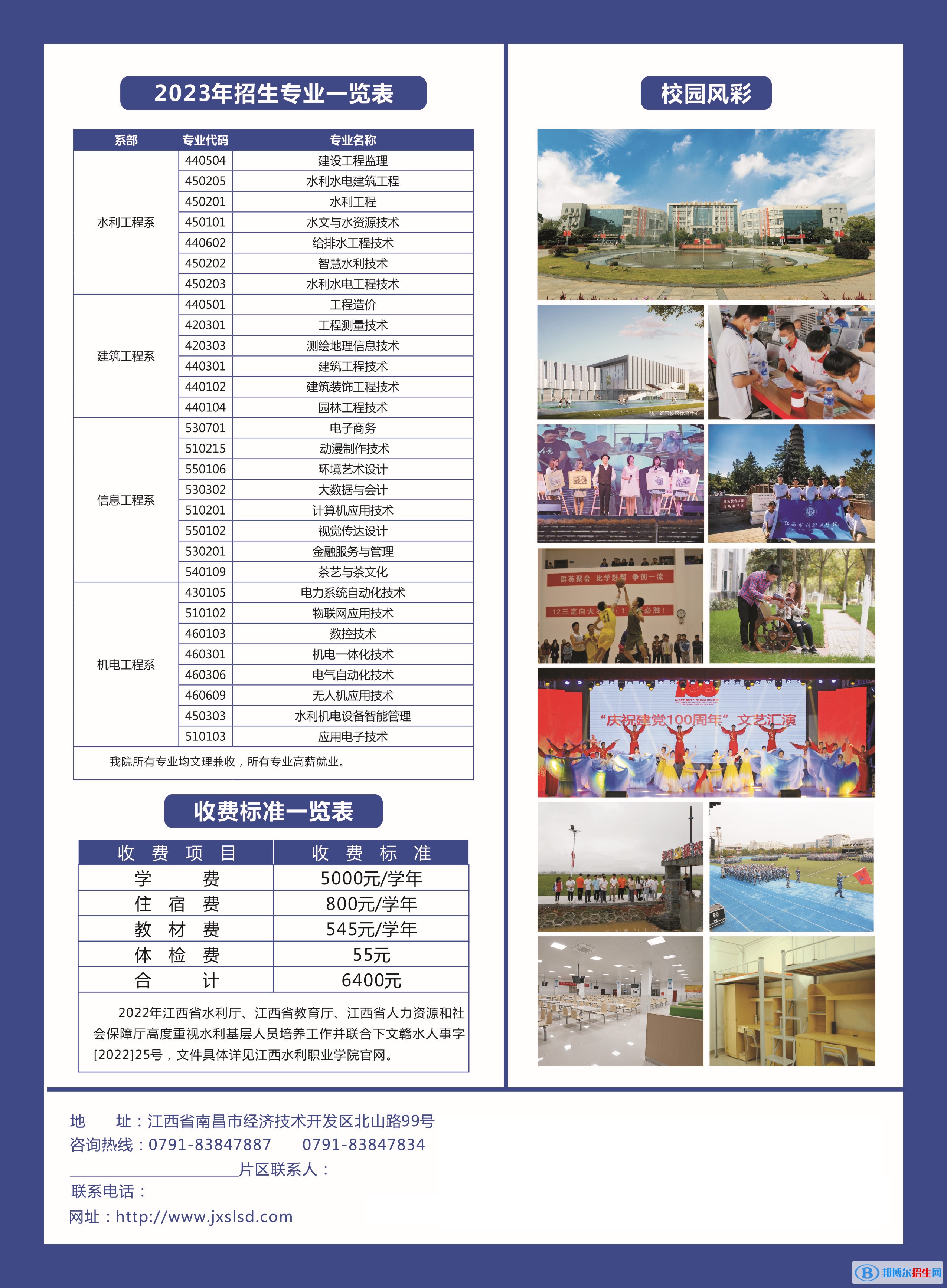 江西水利職業(yè)學院單招2023年學費匯總