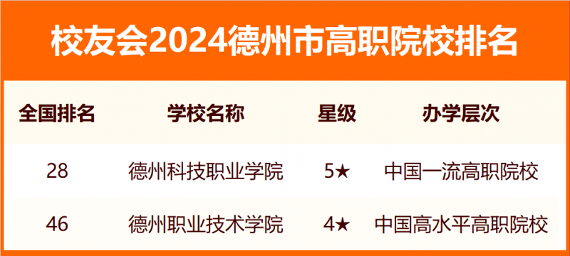 2024山東省德州市大學(xué)排名