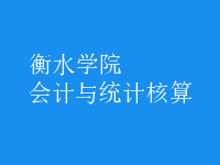 會計與統(tǒng)計核算