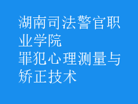 罪犯心理測量與矯正技術(shù)